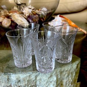 Vintage Russian Chrystal Shot Glasses, Set of 5